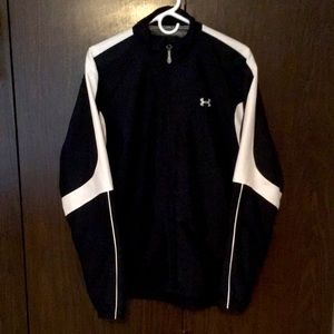 Under Armour fleece lined performance jacket, mens small, black and white